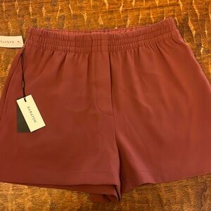 Babaton Artizia Deakins 3” Shorts Black Elastic Waist Pull On with Pockets